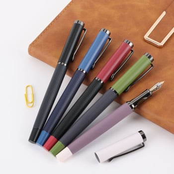Hongpeng fountain pen za učenike osnovnih škola — metalno kućište, sustav tintne (kartuša), lasersko graviranje logotipa, mogućnost prilagodbe