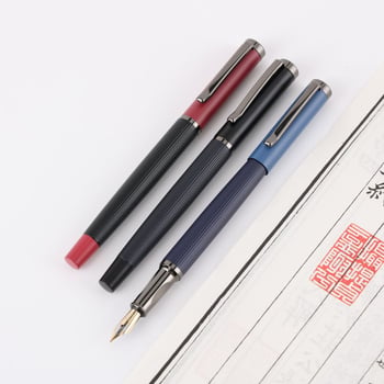 Hongpeng fountain pen za učenike osnovnih škola — metalno kućište, sustav tintne (kartuša), lasersko graviranje logotipa, mogućnost prilagodbe