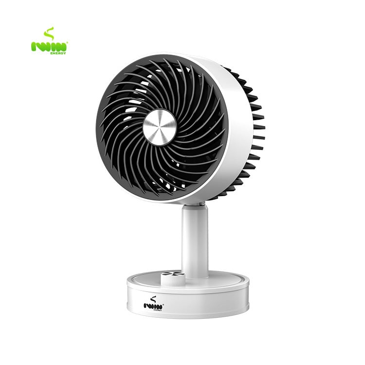 USB stolni ventilator s izmjenjivom baterijom 1200–2000 mAh, neprekidna regulacija brzine, 3 lopatice, četkasti motor