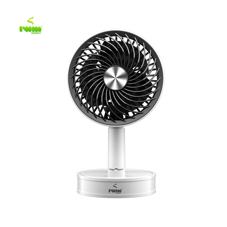 USB stolni ventilator s izmjenjivom baterijom 1200–2000 mAh, neprekidna regulacija brzine, 3 lopatice, četkasti motor