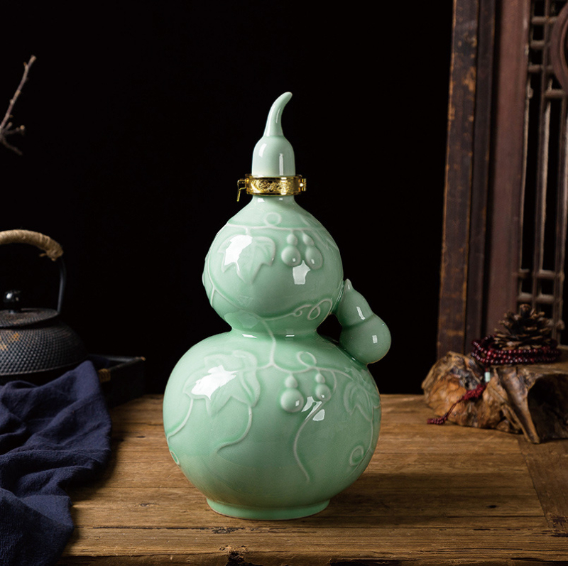 Yunjie Ceramics kerámia borosüveg, 1000 ml kapacitás, egyszerű stílus, első osztályú minőség