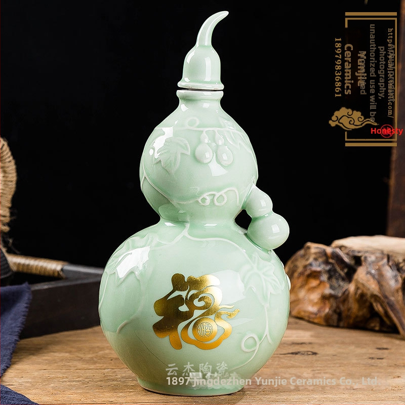 Keramická fľaša na víno od Yunjie Ceramics, objem 1000 ml, jednoduchý štýl, prvotriedna kvalita