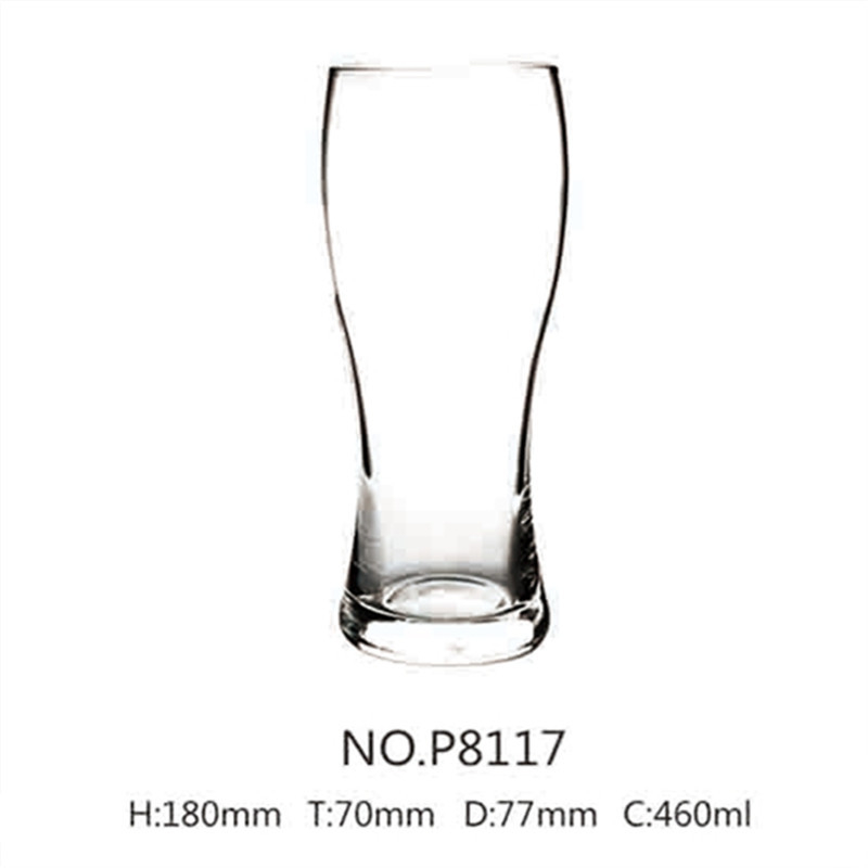 Kristalno staklena čaša za pivo, kapacitet 401–500 ml, moderan minimalistički dizajn bez ručke, graviranje logotipa dostupno