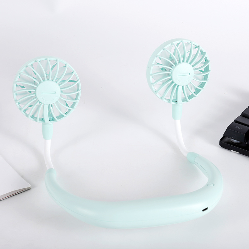 USB napajani vješeni ventilator za vrat, kompaktan mini ručni ventilator s 6 lopatica i 3 brzine