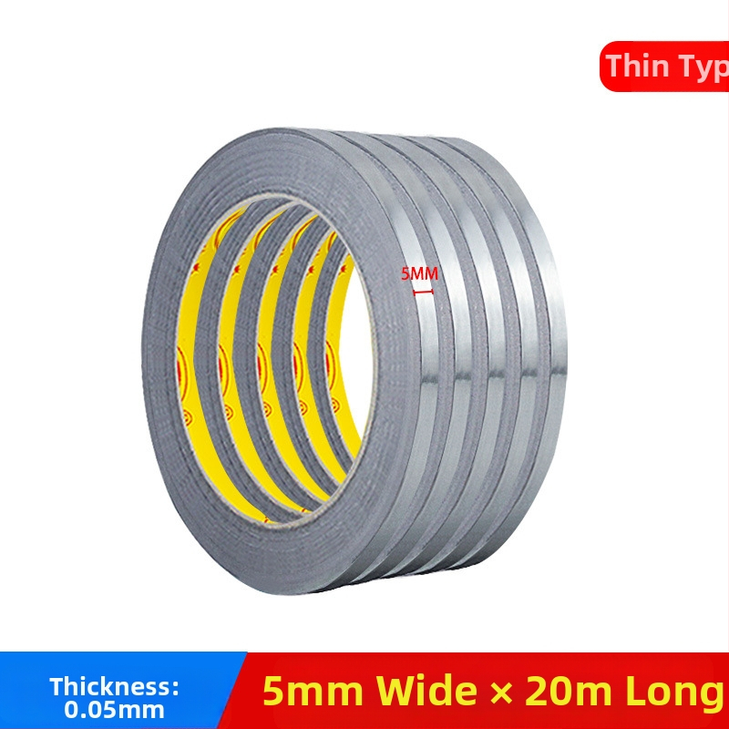 Ultra úzka hliníková páska - vysoká teplotná odolnosť, vodivá a antistatická, 0,05–0,2 mm hrúbka, hliníková fóliová páska, pre batériu mobilného telefónu, monitor a kompresor klimatizácie
