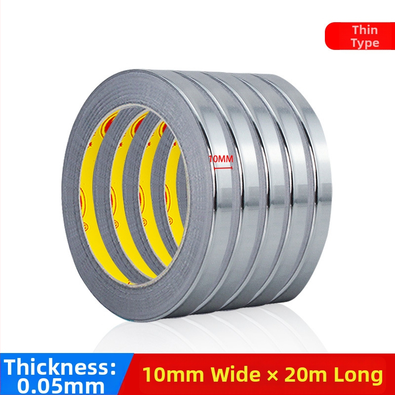 Ultra úzka hliníková páska - vysoká teplotná odolnosť, vodivá a antistatická, 0,05–0,2 mm hrúbka, hliníková fóliová páska, pre batériu mobilného telefónu, monitor a kompresor klimatizácie