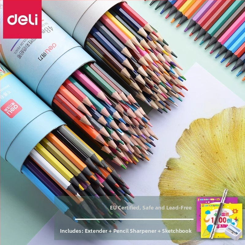 Deli 7072 törölhető fa burkolatú színes ceruzák általános iskolások és művészeti tanulók számára
