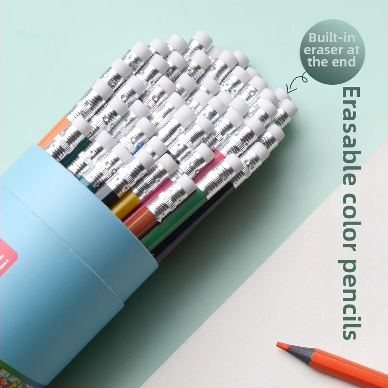 Deli 7072 törölhető fa burkolatú színes ceruzák általános iskolások és művészeti tanulók számára