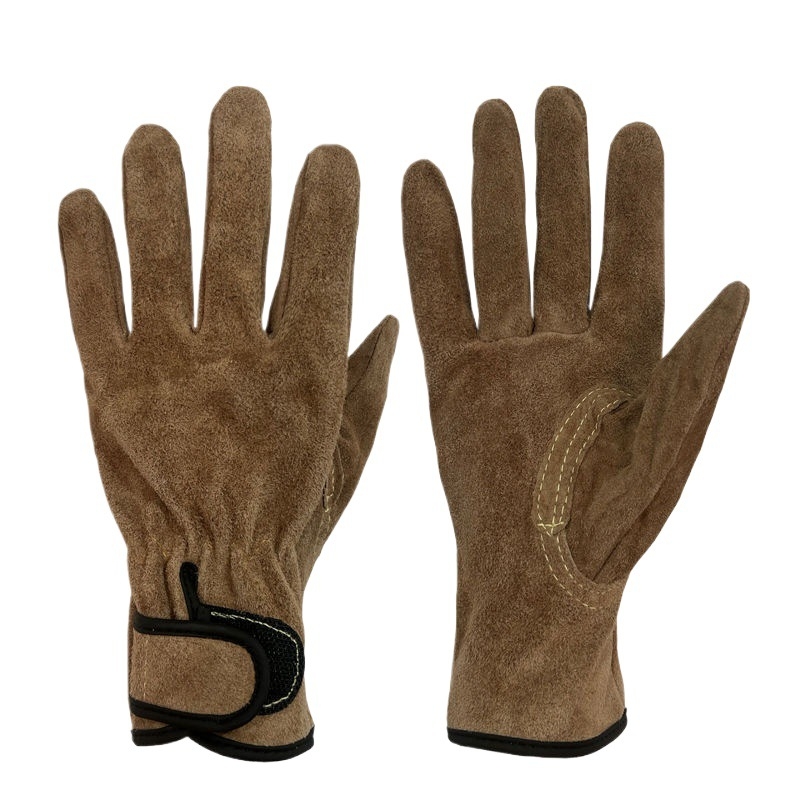 Mănuși de sudură din piele de vită — rezistente la abraziune, la căldură și la flacără, anti-perforație, pentru lucru în exterior