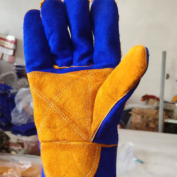 Zavarivačke rukavice, dvostruka koža teleće kože s velurovom podstavom, zaštita od opeklina i iskri, za zavarivanje