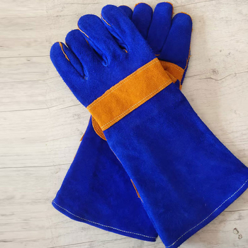 Zavarivačke rukavice, dvostruka koža teleće kože s velurovom podstavom, zaštita od opeklina i iskri, za zavarivanje