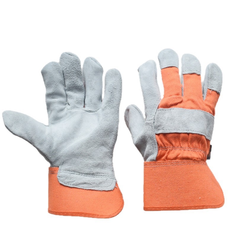 Zavarivačke rukavice od goveđe kože, dvostruko slojevite, potpuna koža, izolacija od topline, ojačane dlanove