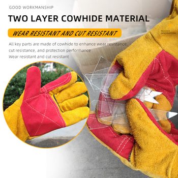 Duge kožne rukavice za vrtlarstvo, otporne na probijanje, za podrezivanje bodljikavih biljaka, pogodne za zavarivanje i mehaničke radove