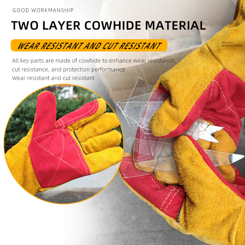 Duge kožne rukavice za vrtlarstvo, otporne na probijanje, za podrezivanje bodljikavih biljaka, pogodne za zavarivanje i mehaničke radove