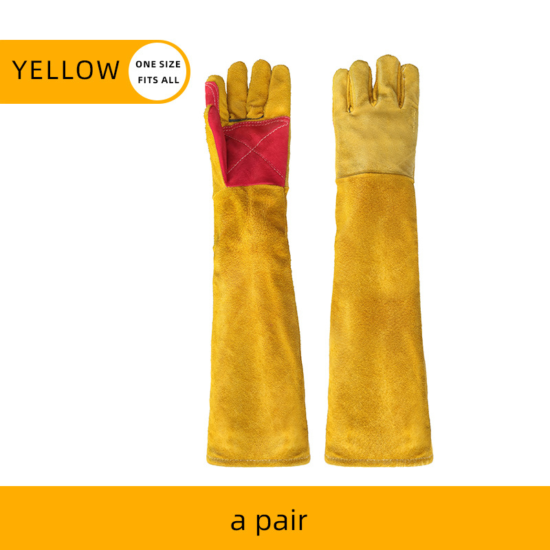 Duge kožne rukavice za vrtlarstvo, otporne na probijanje, za podrezivanje bodljikavih biljaka, pogodne za zavarivanje i mehaničke radove