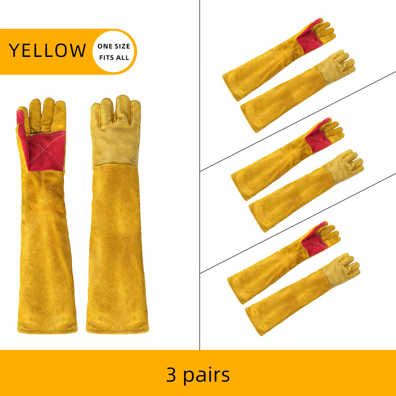 Duge kožne rukavice za vrtlarstvo, otporne na probijanje, za podrezivanje bodljikavih biljaka, pogodne za zavarivanje i mehaničke radove