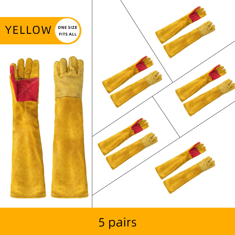 Duge kožne rukavice za vrtlarstvo, otporne na probijanje, za podrezivanje bodljikavih biljaka, pogodne za zavarivanje i mehaničke radove