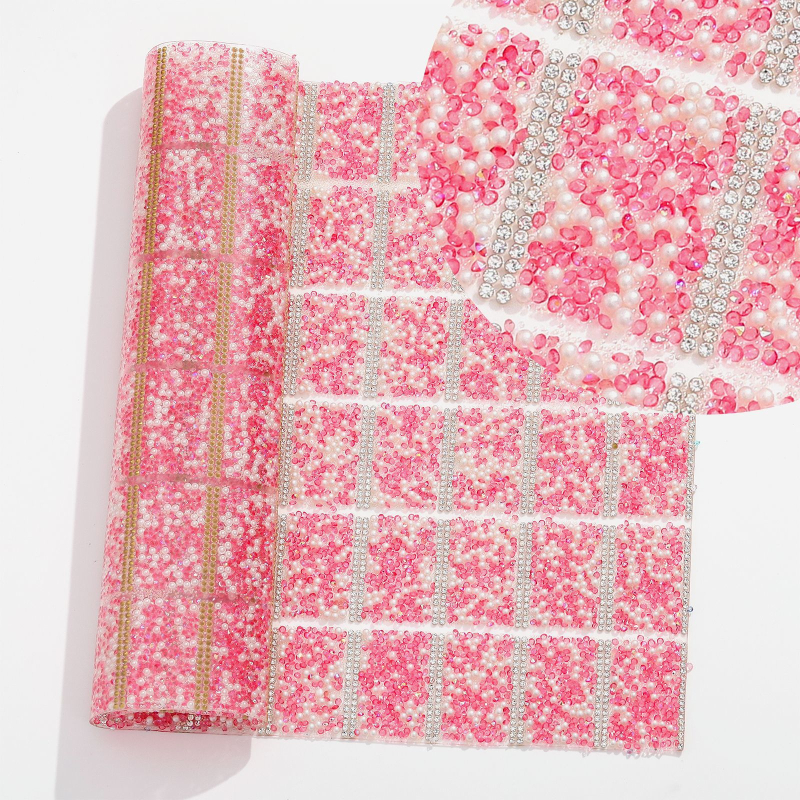 DIY štras ukrasi s perlama i dvostrukim ljepilom – četvrtasti kristali, elektroplate, branda Nankong rhinestones