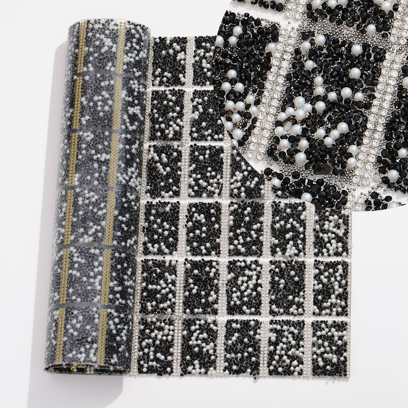 DIY štras ukrasi s perlama i dvostrukim ljepilom – četvrtasti kristali, elektroplate, branda Nankong rhinestones