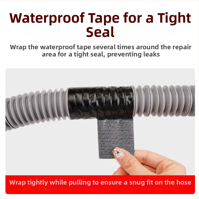 Páska na opravu úniku hadíc a potrubia – tkaninové jadro, samolepiaca, vodotesná, utesňovanie proti praskaniu pre hadice, rúry, drezy a práčky