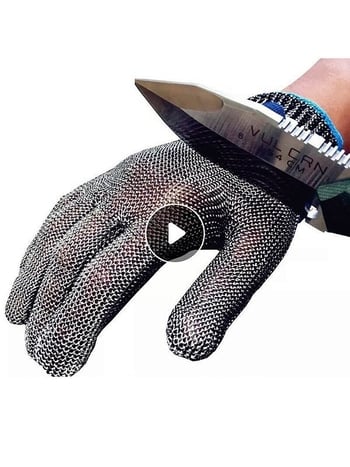 Γάντια από ατσάλι με αντίσταση στην κοπή για κοπή κρέατος, σφαγή ψαριών και διαχείριση θαλασσινών – Επίπεδο 5, μιας χρήσης