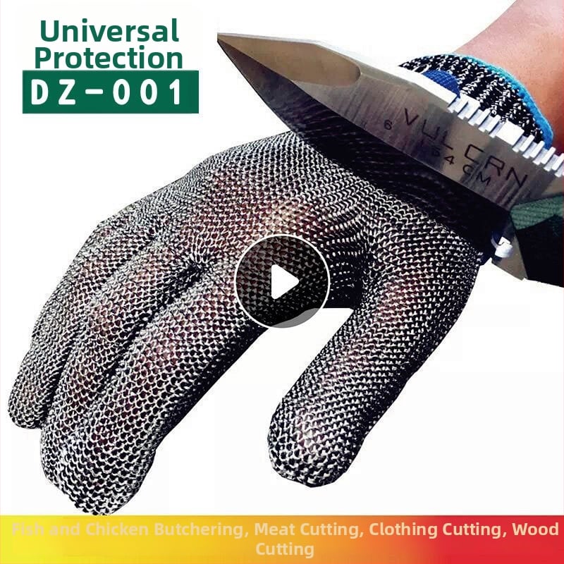 Γάντια από ατσάλι με αντίσταση στην κοπή για κοπή κρέατος, σφαγή ψαριών και διαχείριση θαλασσινών – Επίπεδο 5, μιας χρήσης