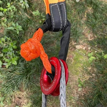 Átalakított mentő vontatókötél, kötött, alumíniumötvözetű görgővel, erőmegtakarítás, puha, levehető csatlakozó