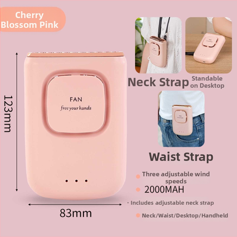 Ventilator za struk s ugrađenom baterijom 1200–2000mAh, 5V, 3 brzine, težina 125 g, 5 lopatica