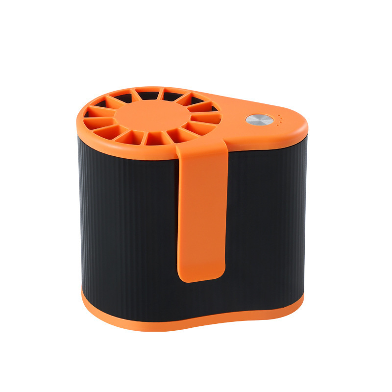 Ventilator za pojas USB, mini, s plastičnim lopaticama — 3 brzine, trajanje rada 3–6 sati, ugrađena baterija 1000–1200 mAh, motor sa četkicama