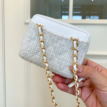 Torba s mašnicom i lancem za ramenu ili crossbody, PU koža, zatvarač, ID pretinac, trodimenzionalni vanjski dio