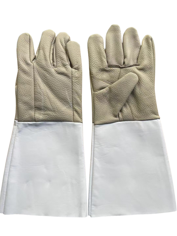 Zaštitne rukavice za zavarivanje od kravlje kože s produženim kožnim materijalom, otporne na visoke temperature, protiv opeklina, duge, otporne na habanje