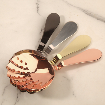 Strainer din oțel inoxidabil perforat, pentru gheață și cocktailuri, separator de gheață portabil și filtru, stil retro ușor luxos