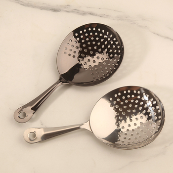 Strainer din oțel inoxidabil perforat, pentru gheață și cocktailuri, separator de gheață portabil și filtru, stil retro ușor luxos