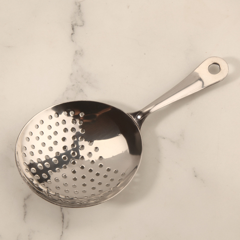 Strainer din oțel inoxidabil perforat, pentru gheață și cocktailuri, separator de gheață portabil și filtru, stil retro ușor luxos