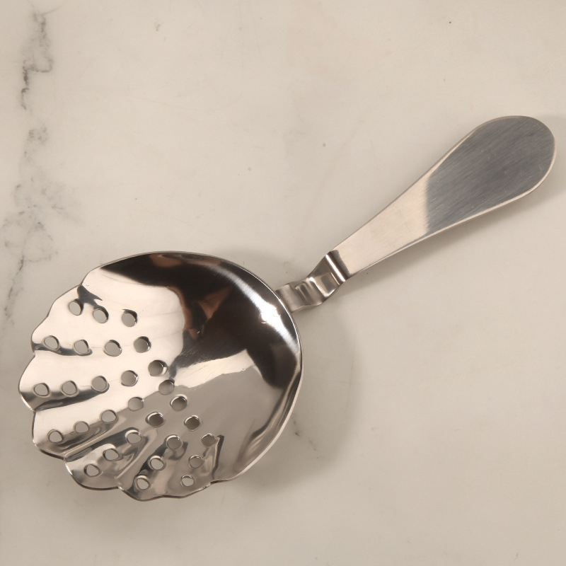 Strainer din oțel inoxidabil perforat, pentru gheață și cocktailuri, separator de gheață portabil și filtru, stil retro ușor luxos