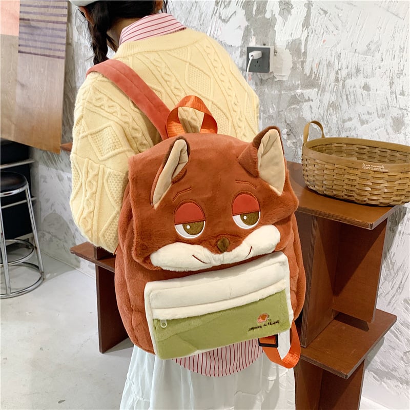 Korejski stil plišasti ruksak s mladenackim kampus dizajnom, zatvaranje na zip, unutarnji pretinac za dokumente, poliester podstava