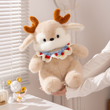 Λούτρινο σακίδιο με ελάφι και θήκη για κέρματα - κοντό βελούδινο ύφασμα, γέμισμα PP βάμβακι, δυνατότητα προσαρμοσμένων δειγμάτων