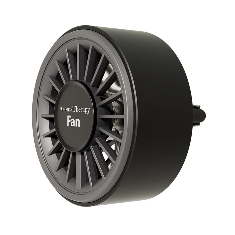 Ventilator USB pentru aromaterapie, la conducta de aer a mașinii, 5 palete, motor fără perii, afișaj digital, pliabil