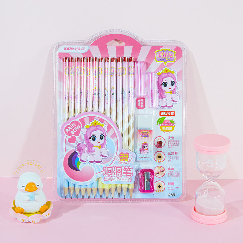 Olovka za djecu s trokutastim uchom, drveno kućište, Zhuoyi Stationery SM-164/ZY3210-1