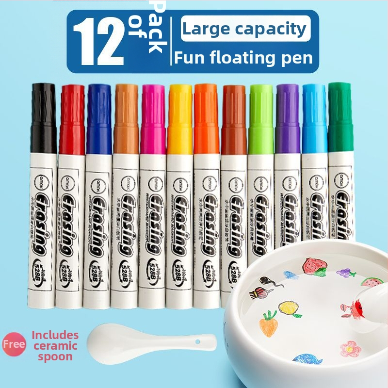 Plutajući vodeni marker za crtanje za djecu, šaren, izbrisiv na ploči. Plastično kućište; moguć tisak logotipa; neprerađeno; nije uvezeno