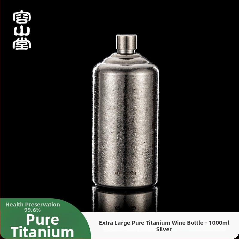 Rongshantang fľaša na víno z čistého titánu, prenosná do exteriéru - moderný minimalistický štýl, prázdna fľaša na víno, potlač loga k dispozícii