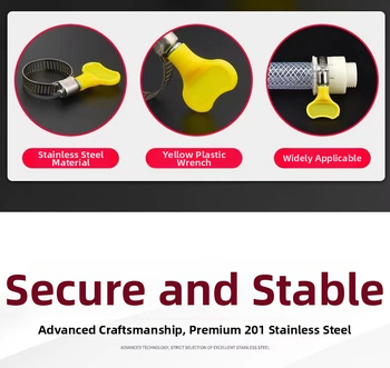 Oceľový hadicový spon s skrutkovým pásom; nominálne priemery 10–16 mm, 13–19 mm, 16–25 mm; upevňovací priemer 25 mm; určenie: Iné