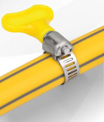 Oceľový hadicový spon s skrutkovým pásom; nominálne priemery 10–16 mm, 13–19 mm, 16–25 mm; upevňovací priemer 25 mm; určenie: Iné