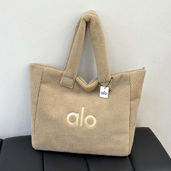 Torba Tote od lambswoola sa zipom, gradski minimalistički stil, poliester podstava