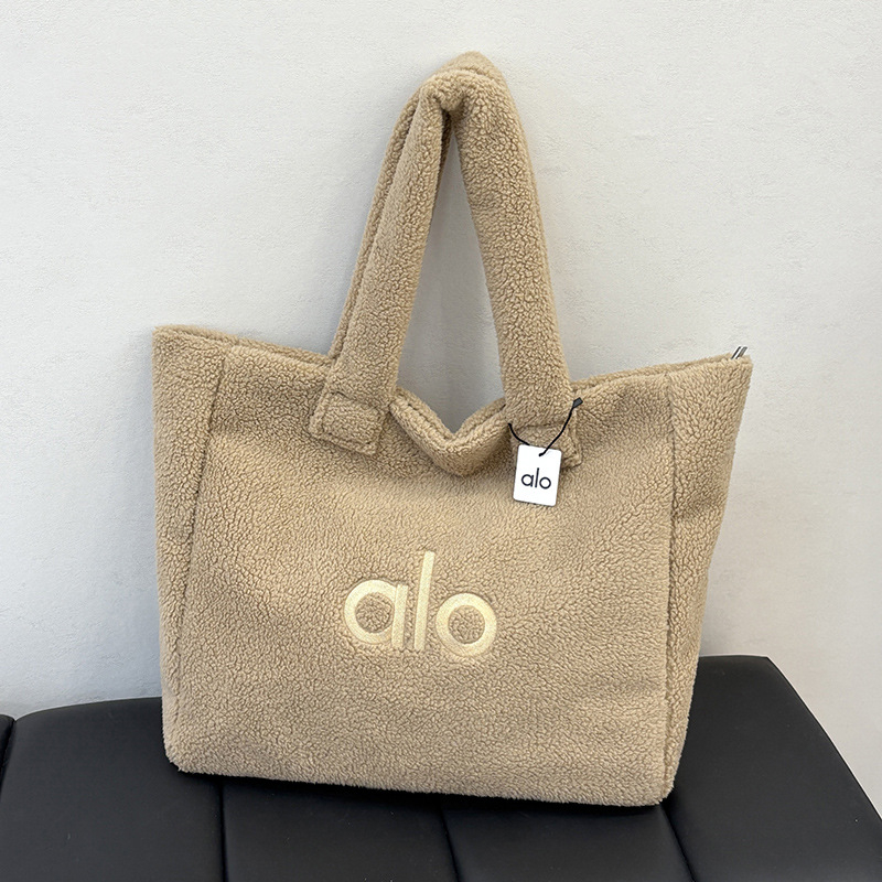 Torba Tote od lambswoola sa zipom, gradski minimalistički stil, poliester podstava