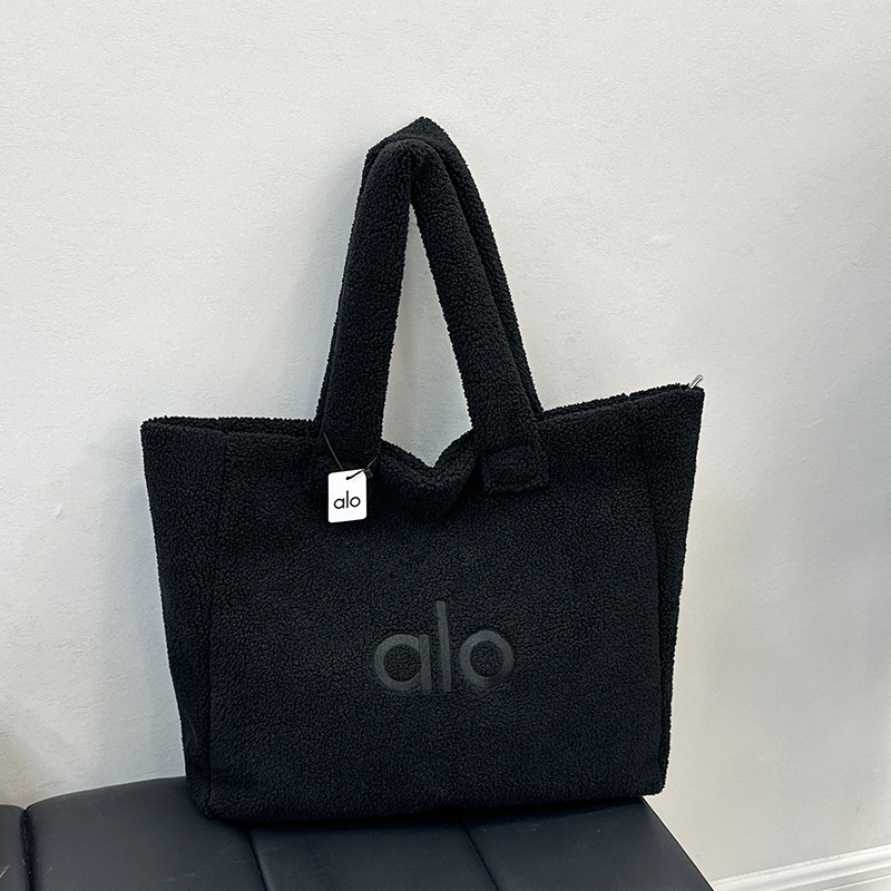 Torba Tote od lambswoola sa zipom, gradski minimalistički stil, poliester podstava