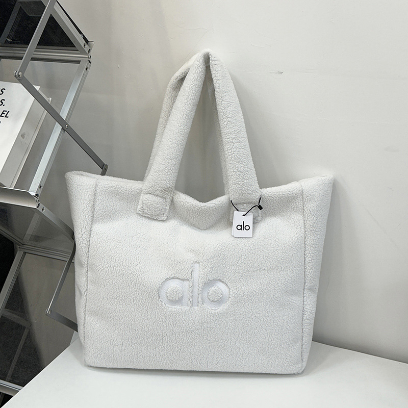 Torba Tote od lambswoola sa zipom, gradski minimalistički stil, poliester podstava