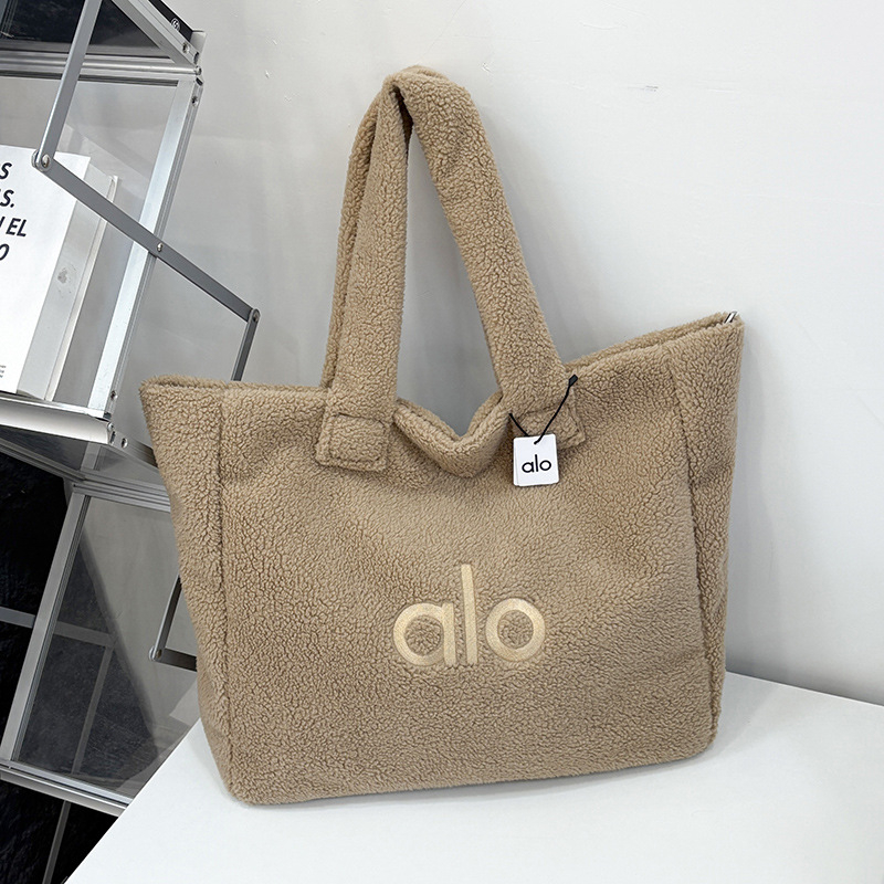 Torba Tote od lambswoola sa zipom, gradski minimalistički stil, poliester podstava