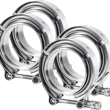 Nehrđajući čelična V-tip cijevna stezaljka za supercharger, stezaljka s žljebom za ispušnu cijev, set prirubnih stezaljki, nominalni promjer 76 mm, promjer ugradnje 70 mm