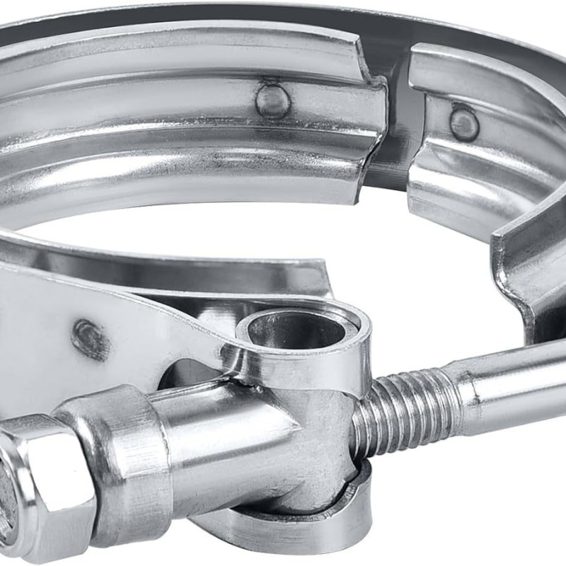 Nehrđajući čelična V-tip cijevna stezaljka za supercharger, stezaljka s žljebom za ispušnu cijev, set prirubnih stezaljki, nominalni promjer 76 mm, promjer ugradnje 70 mm